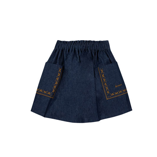 Bonton Chambray Denim Ruche Skirt