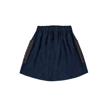Bonton Chambray Denim Ruche Skirt