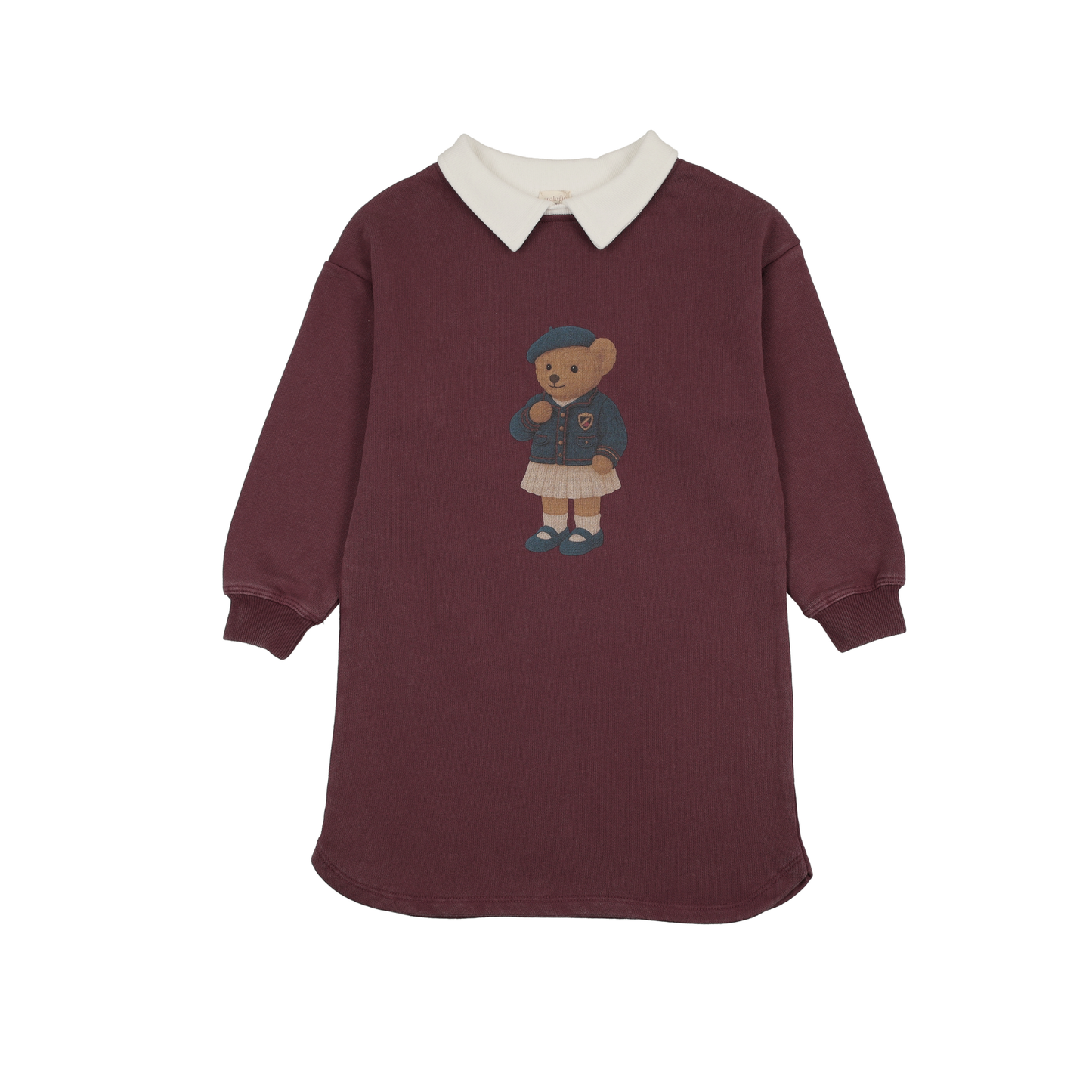 Analogie Washed Burgundy Doll Sweatshirt Dress