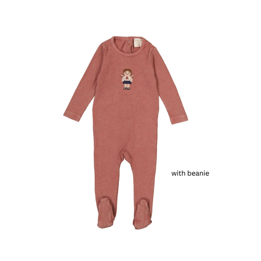 Analogie Vintage Pink Doll Footie Set