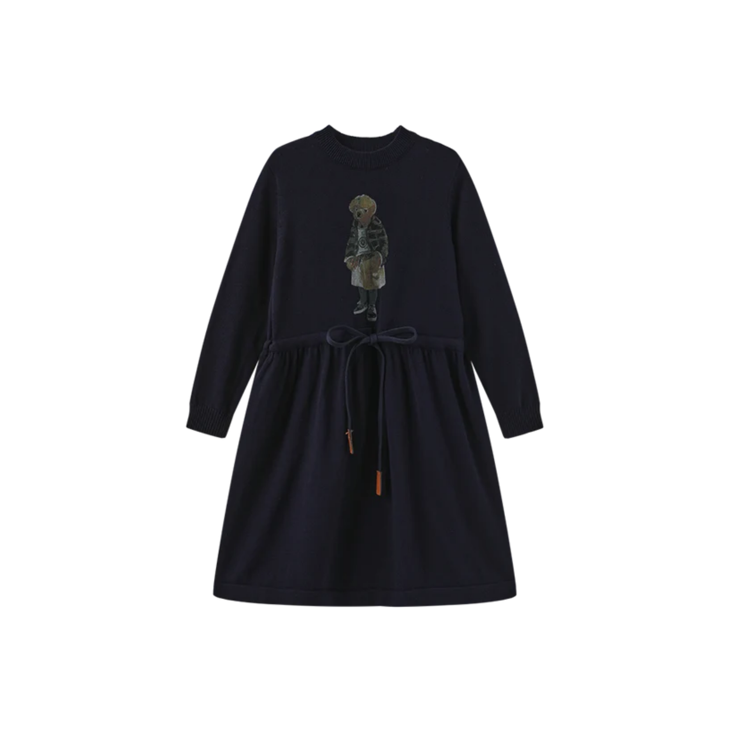 Phil And Phoebe Navy Tanvi Contrast Neck Dress