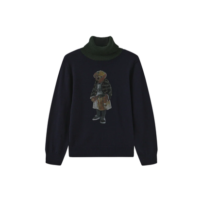 Creative Genius Navy Tanvi Contrast Neck Turtleneck