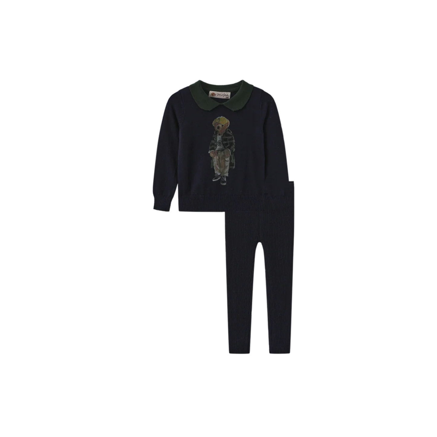 Phil And Phoebe Navy Tanvi Boys Knit Set