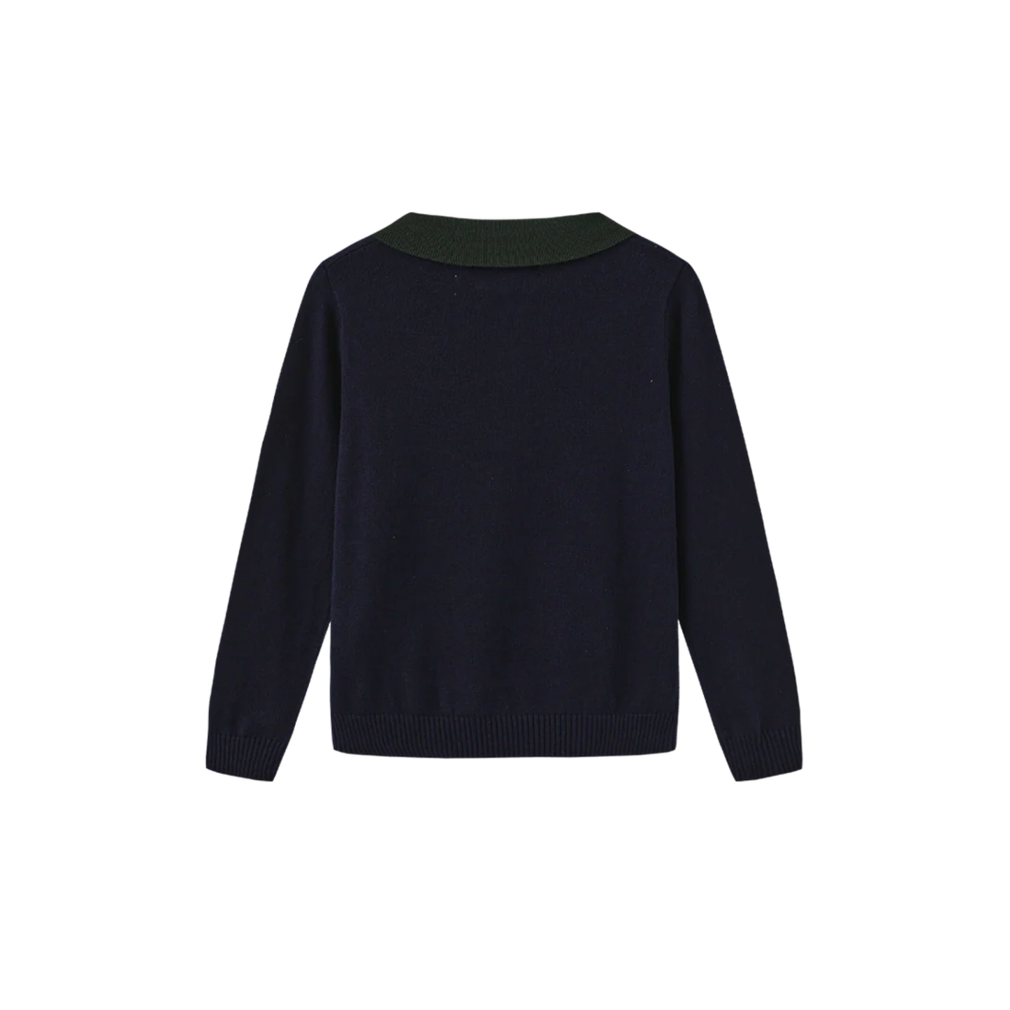 Phil And Phoebe Navy Tanvi Knit Collar Sweater