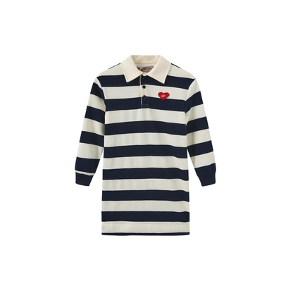 Phil And Phoebe Navy/White Trill Striped Sweatshirt Dress