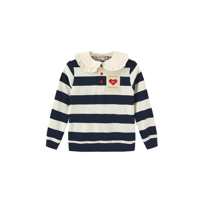 Phil And Phoebe Navy/White Trill Striped Sweatshirt