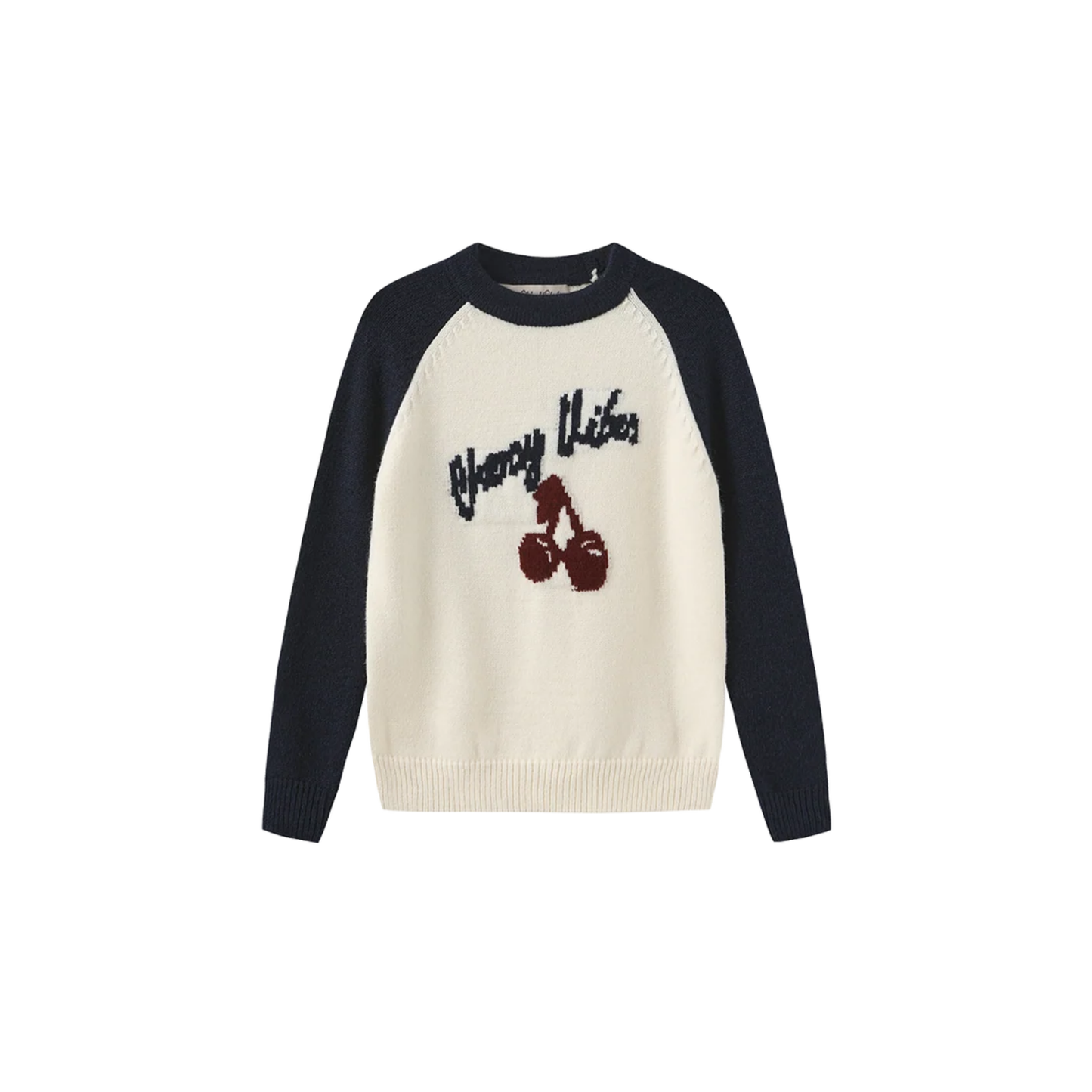 Phil And Phoebe Navy/White Knit Halter Neck Contrast Sweater