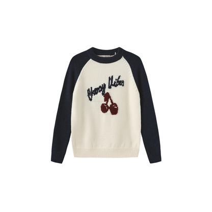 Phil And Phoebe Navy/White Knit Halter Neck Contrast Sweater