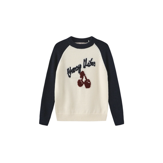 Phil And Phoebe Navy/White Knit Halter Neck Contrast Sweater