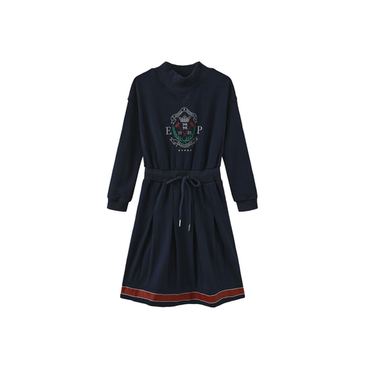Phil And Phoebe Navy Frit Logo Sweatshirt Dress