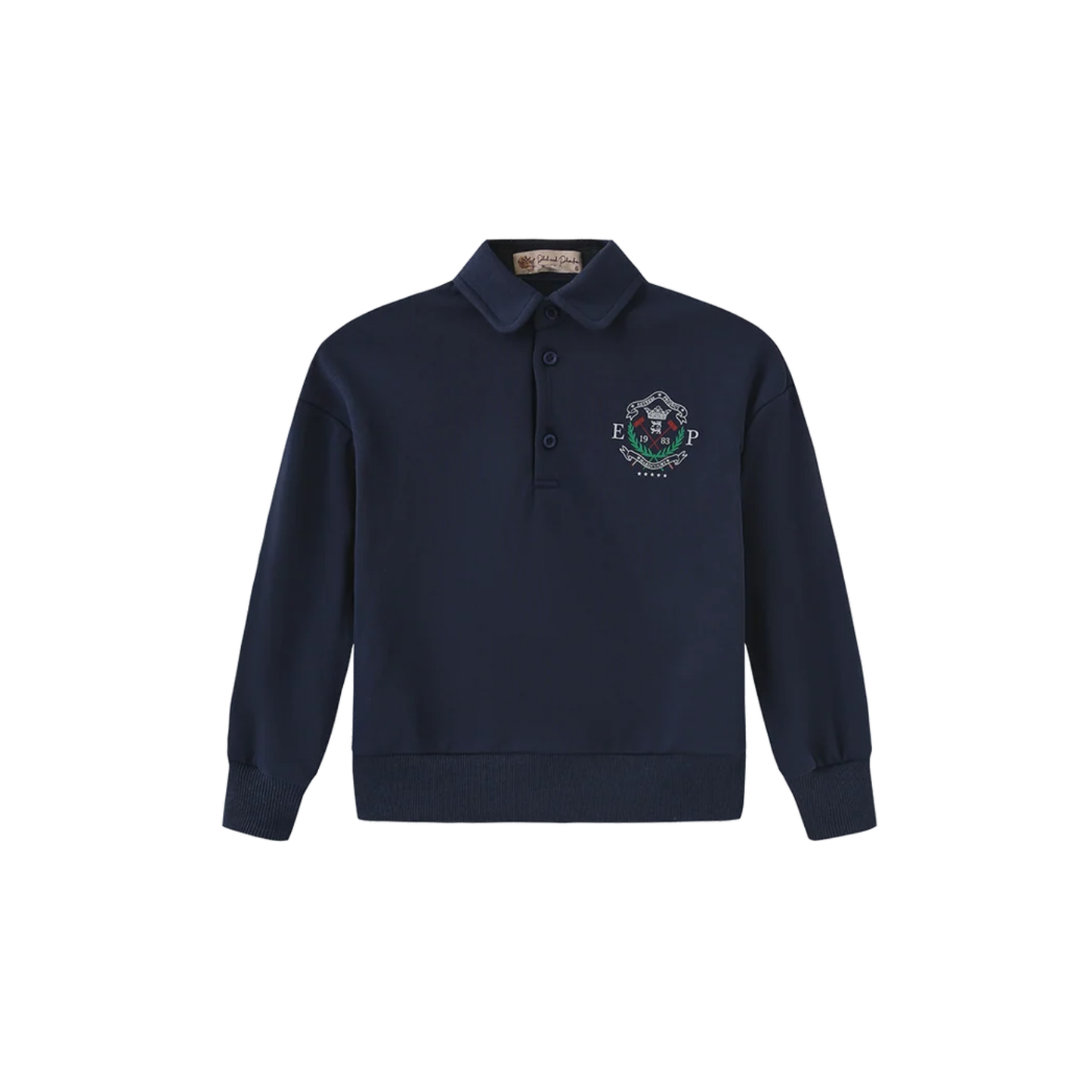 Phil And Phoebe Navy Frit Logo Polo