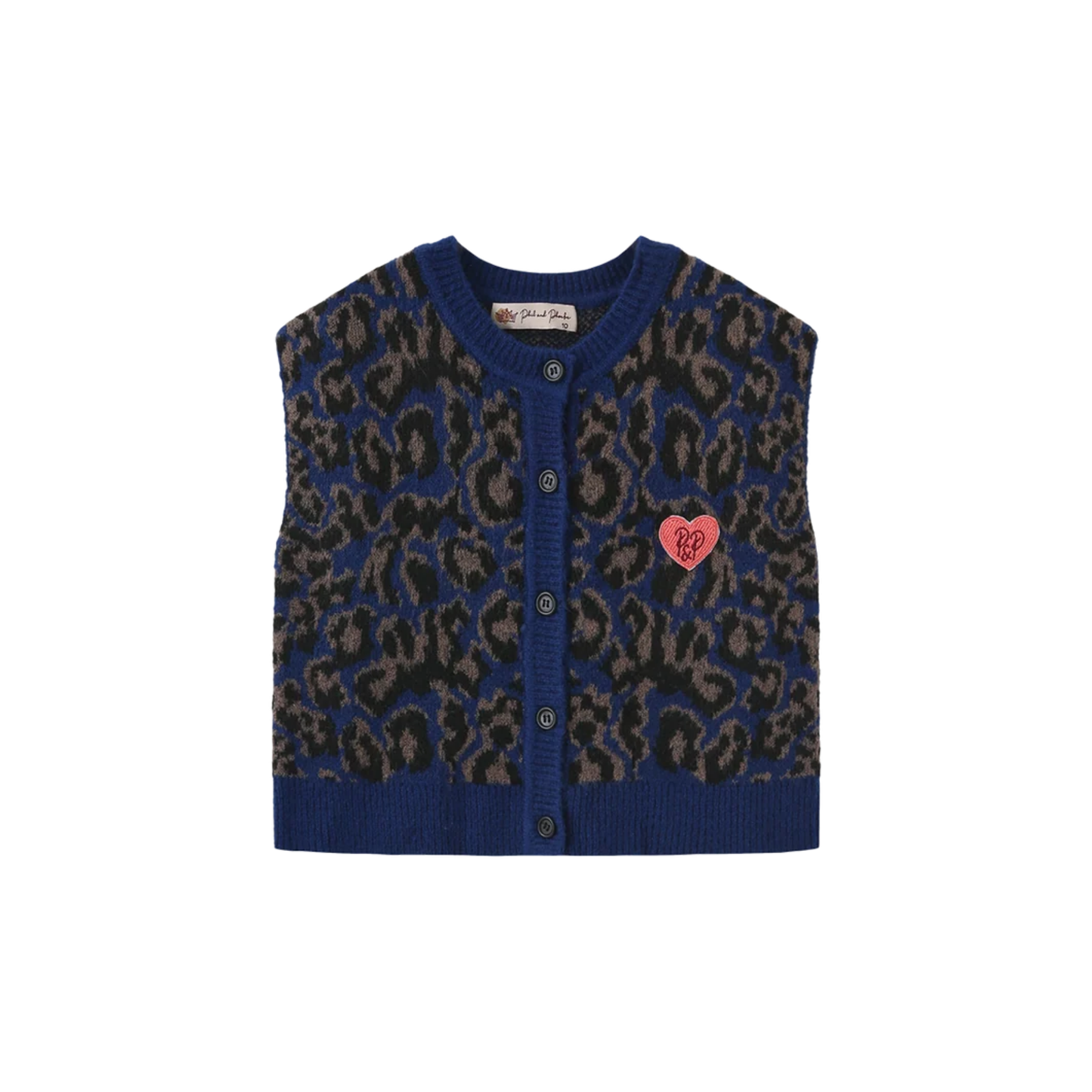 Phil And Phoebe Blue Hallen Chunky Knit Vest