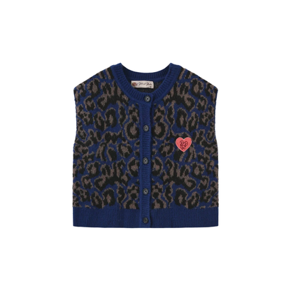 Phil And Phoebe Blue Hallen Chunky Knit Vest