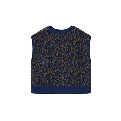Phil And Phoebe Blue Hallen Chunky Knit Vest