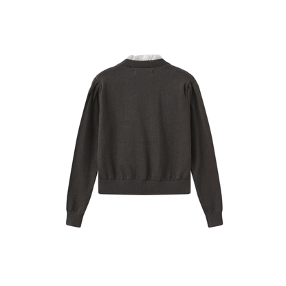 Papillon Charcoal Paige Embroidered Floral Sweater