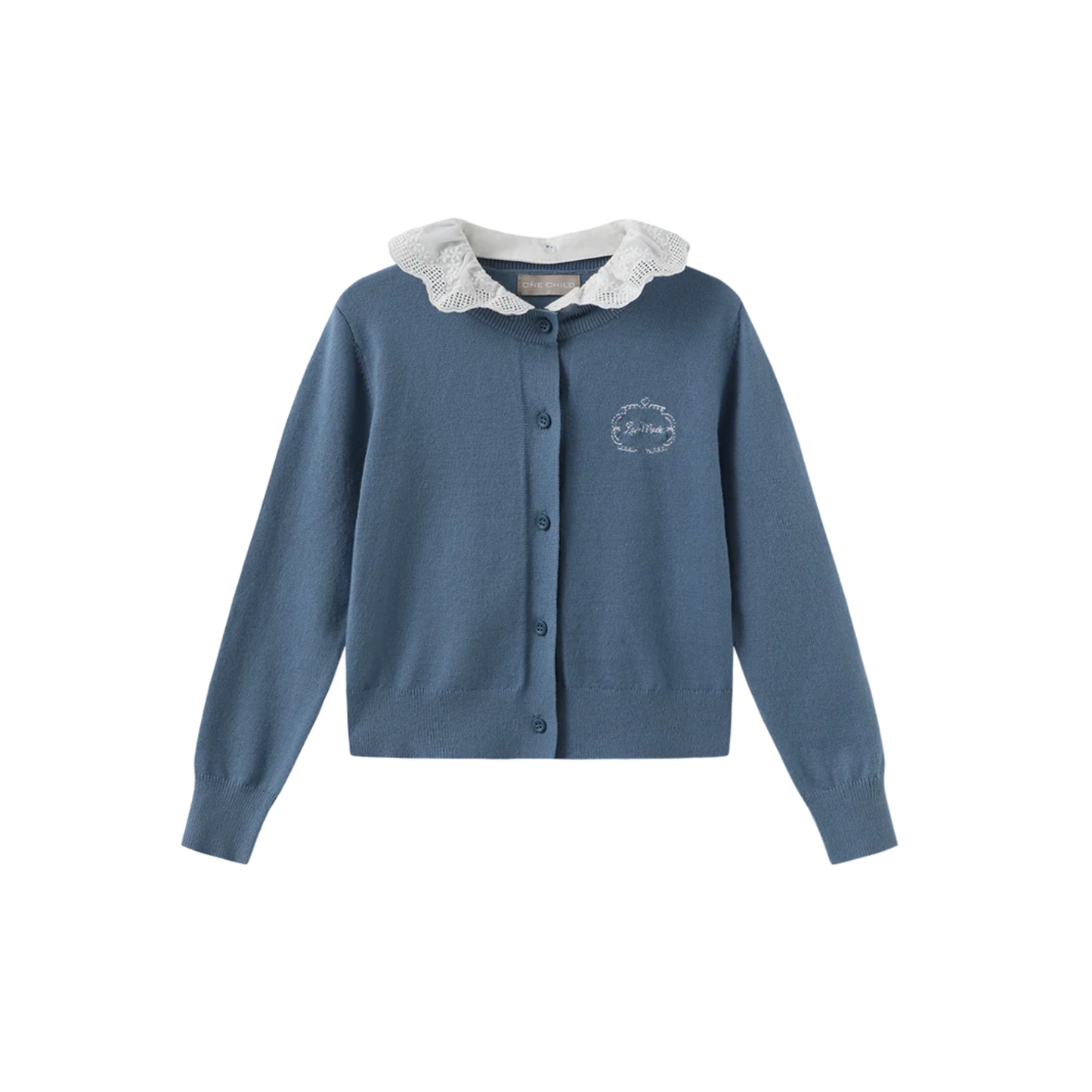 One Child Light Blue Palli Knit Cardigan