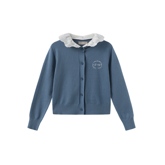 One Child Light Blue Palli Knit Cardigan