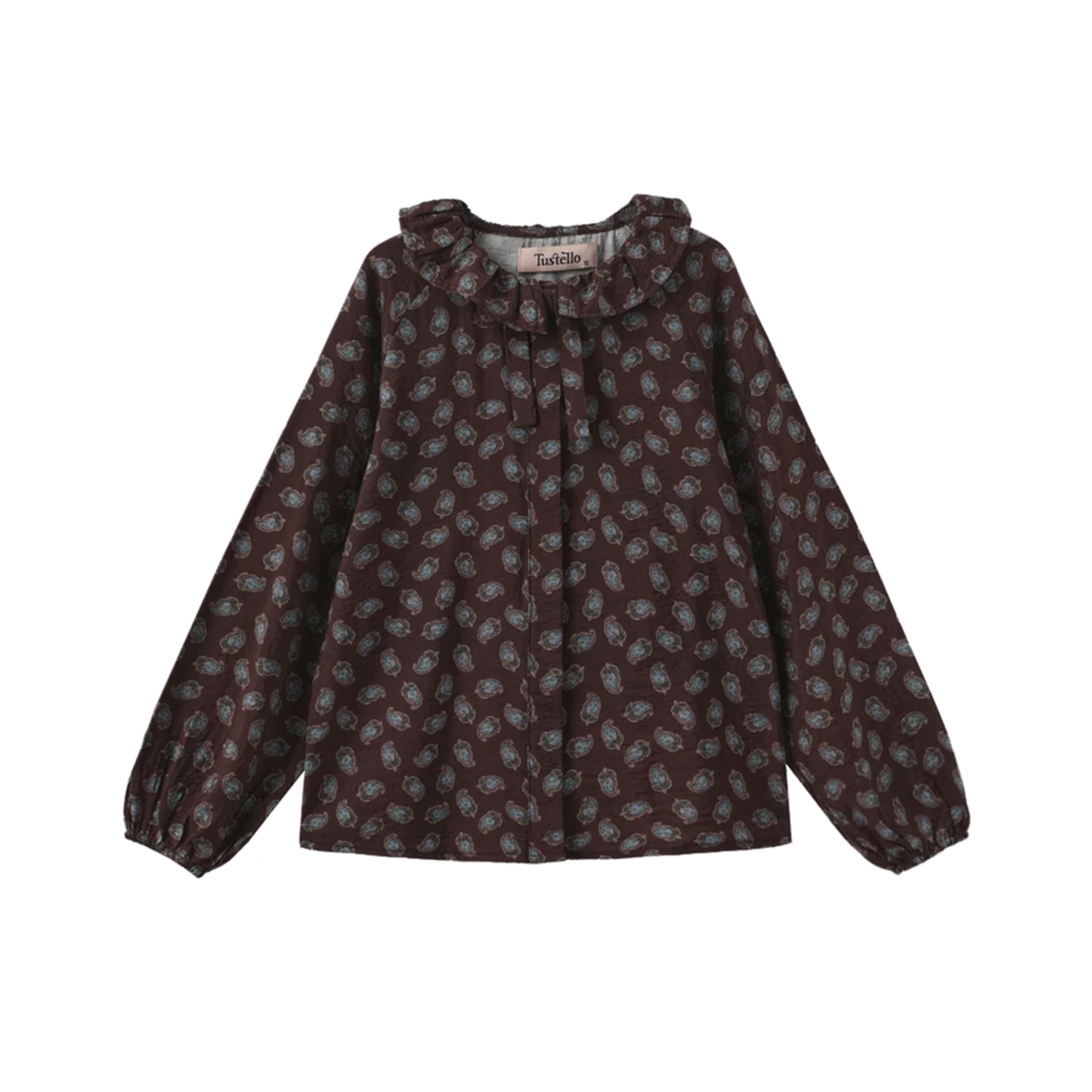 Tustello Floral Leaf Printed Ruffle Blouse
