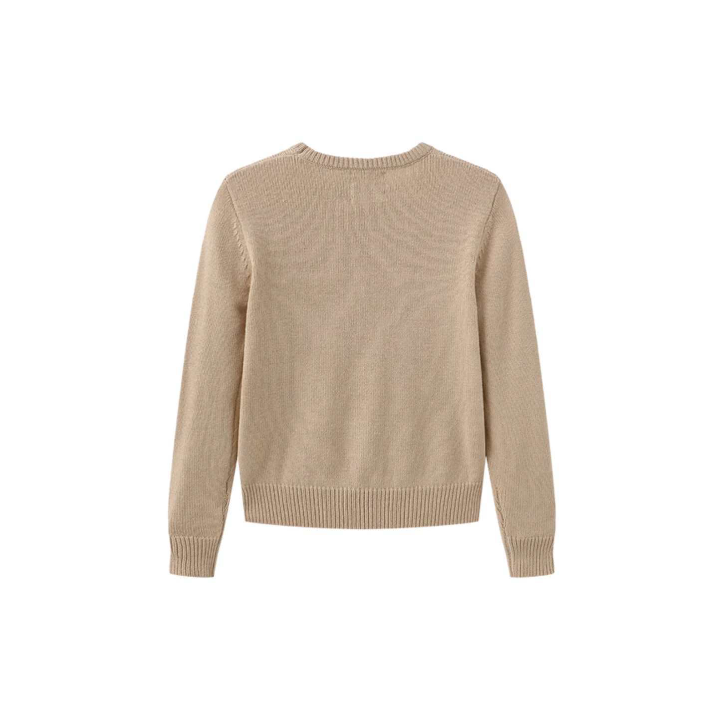 N+A Natural Tonal Embroidery Crew Neck Sweater
