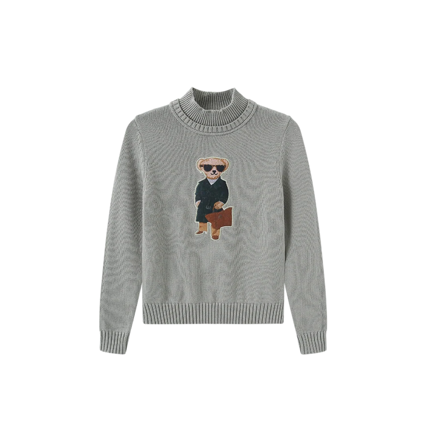 N+A Grey Dante Patch Detail Sweater