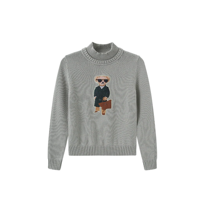 N+A Grey Dante Patch Detail Sweater
