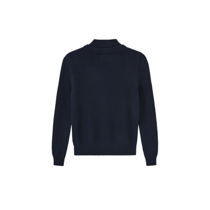N+A Navy Dante Patch Detail Sweater