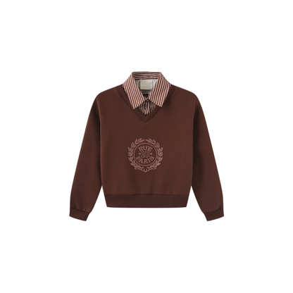 N+A Brown Shan Collar Sweatshirt
