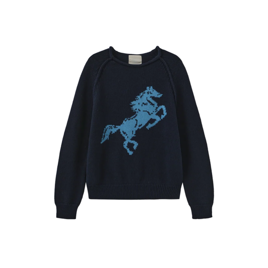 N+A Navy Horse Knit Sweater