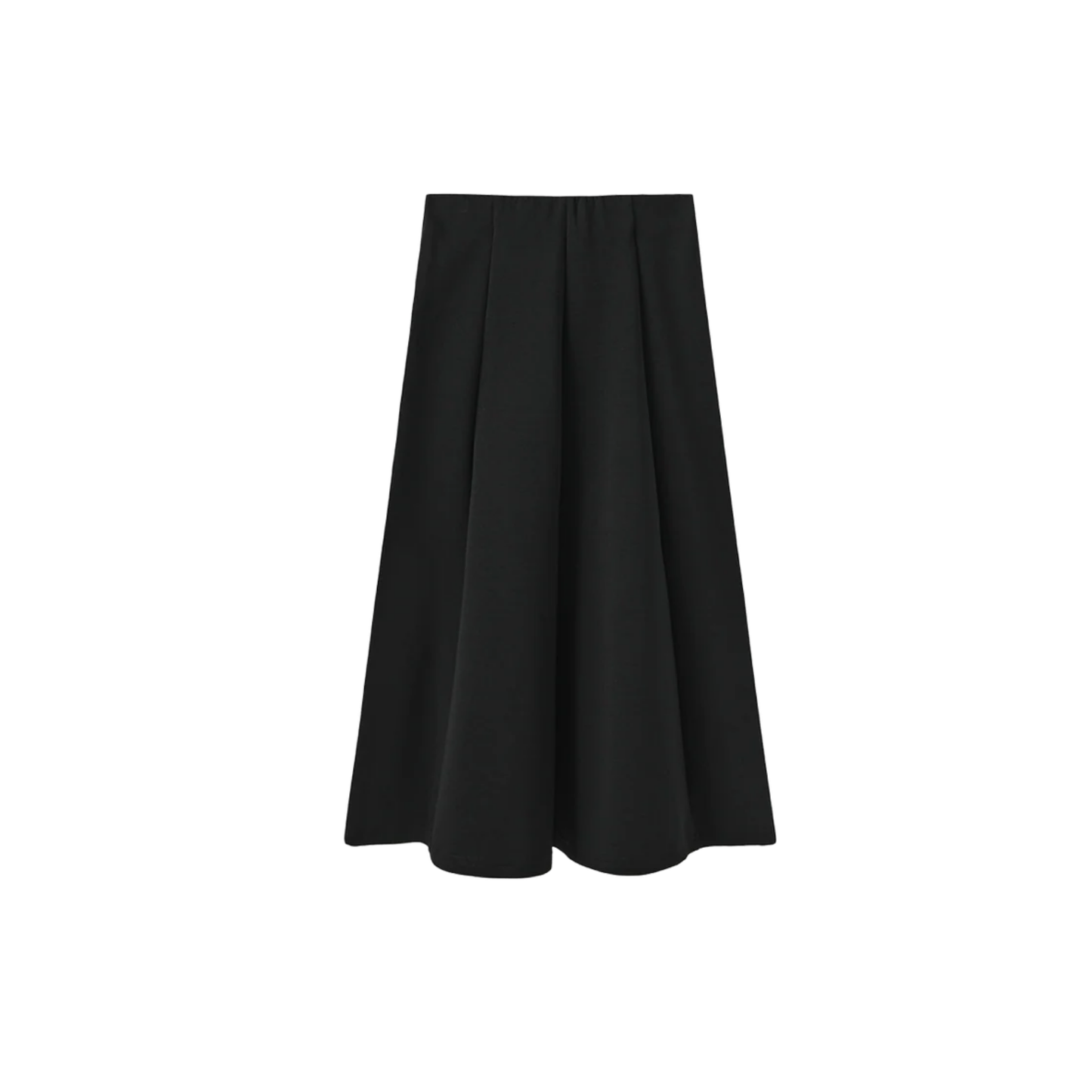Vibe Black Sweatshirt Paneled Midi Skirt