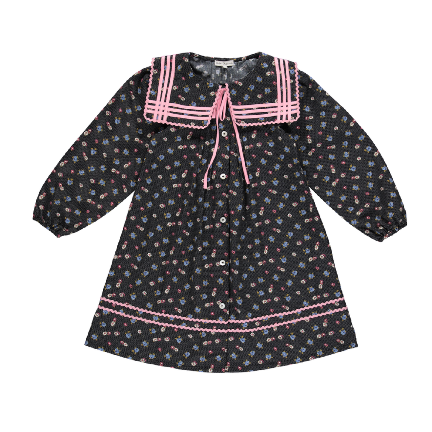 Bebe Organic Midnight Blooms Anna Long Sleeve Dress