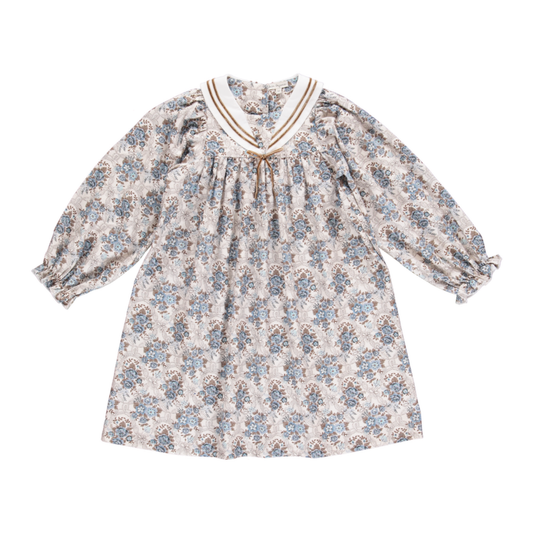 Bebe Organic Vintage Floral Catherine Long Sleeve Dress