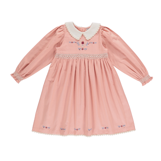 Bebe Organic Dusty Rose Margot Long Sleeve Dress