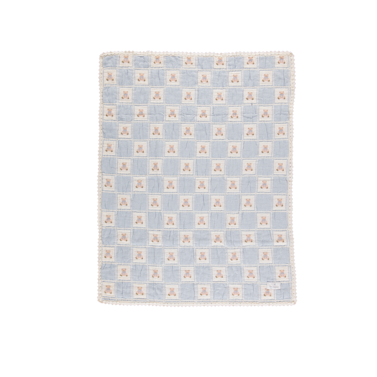 Bebe Organic Blue Patchwork Teddy Blanket