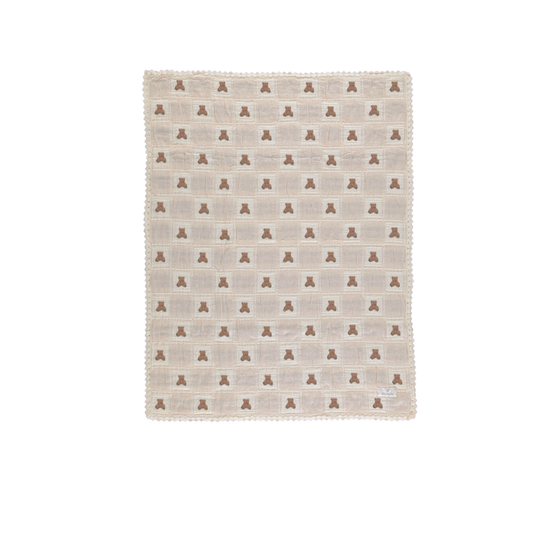 Bebe Organic Sand Patchwork Teddy Blanket