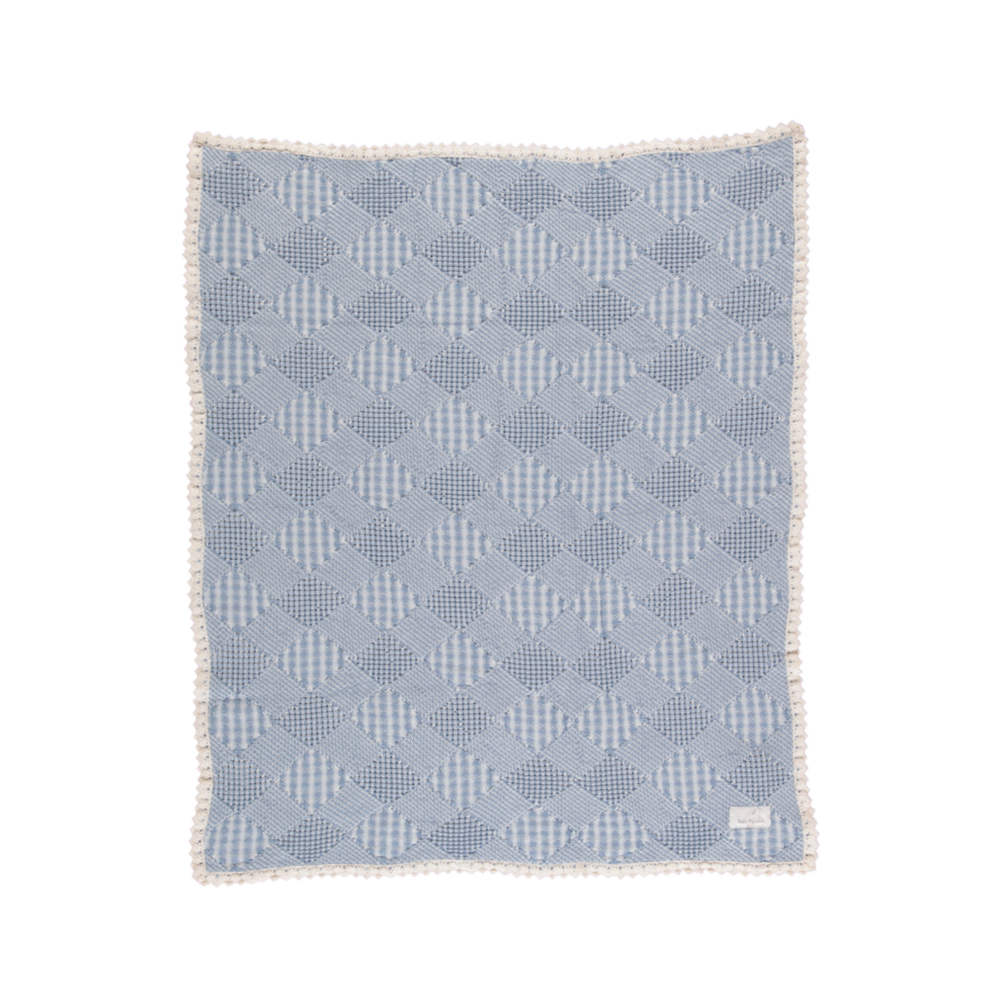 Bebe Organic Blue Patchwork Patchwork Plaid Blanket