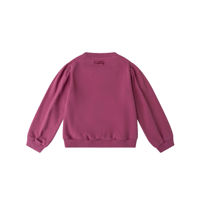 Oilily Red Violet Perfume Embroidered Crewneck Sweatshirt