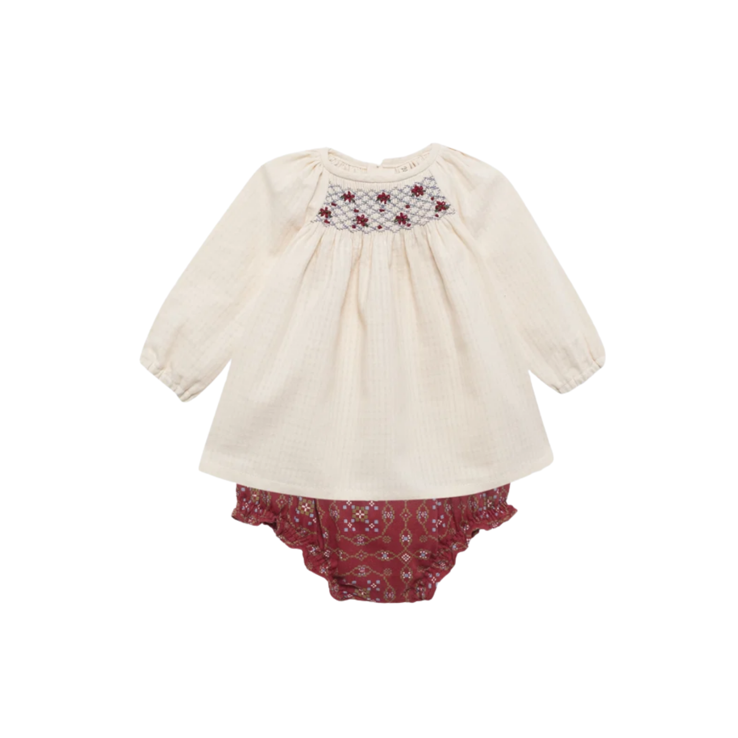 Birinit Ivory Embroidered Bloomer Set