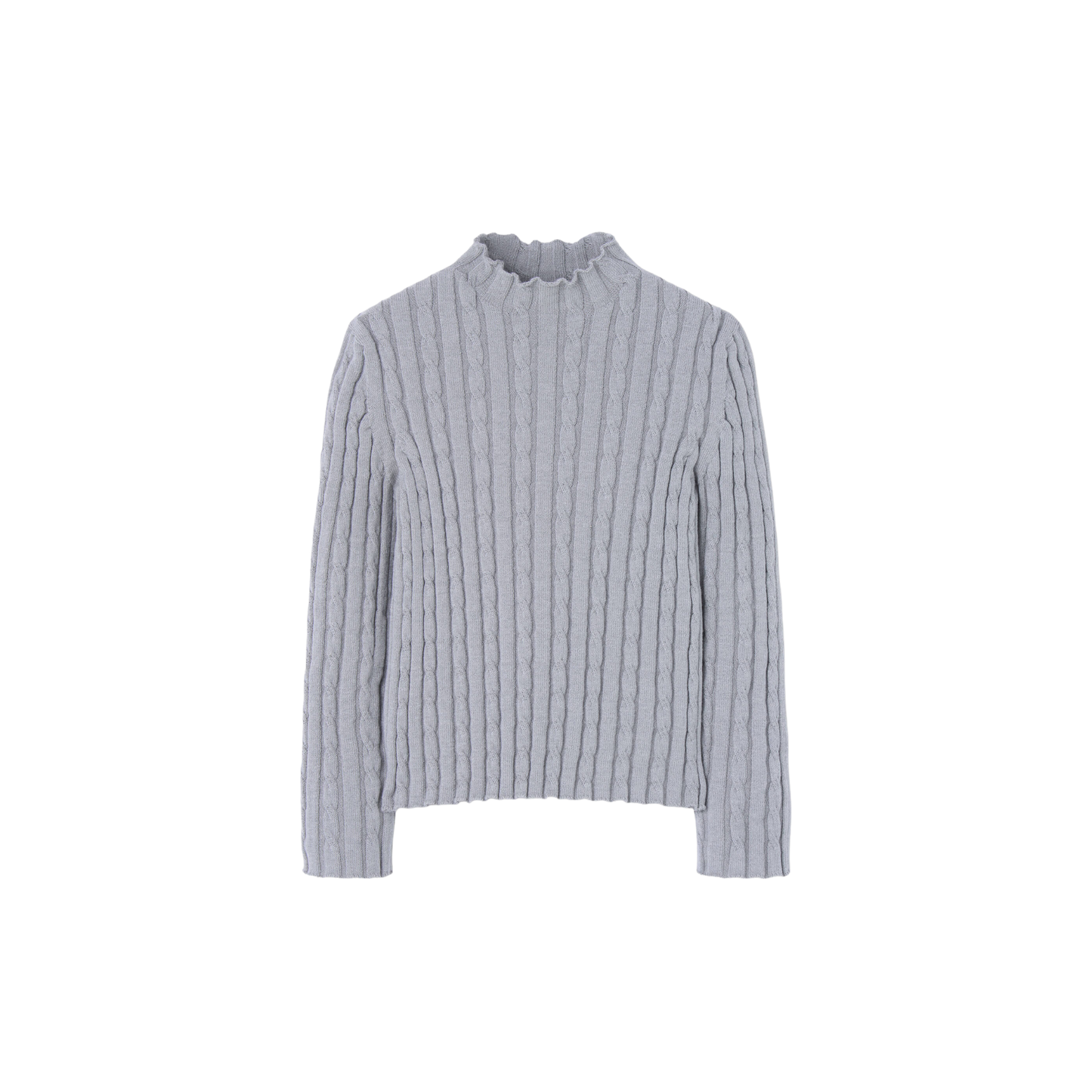 Popelin Grey Perkins Knitted Long Sleeve Sweater