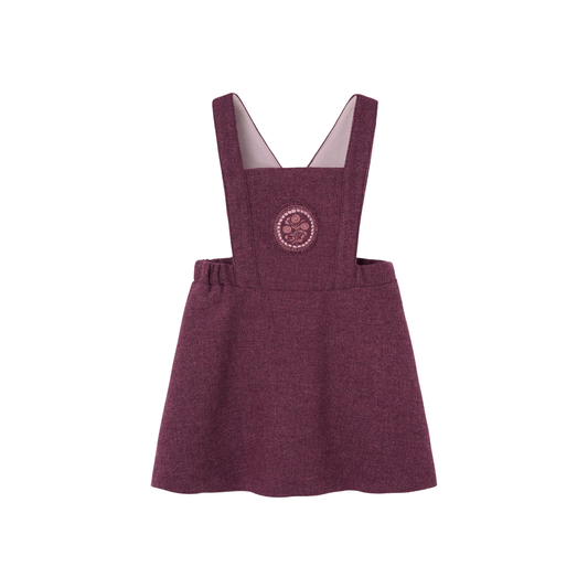 Popelin Wine Red Embroidered Dress