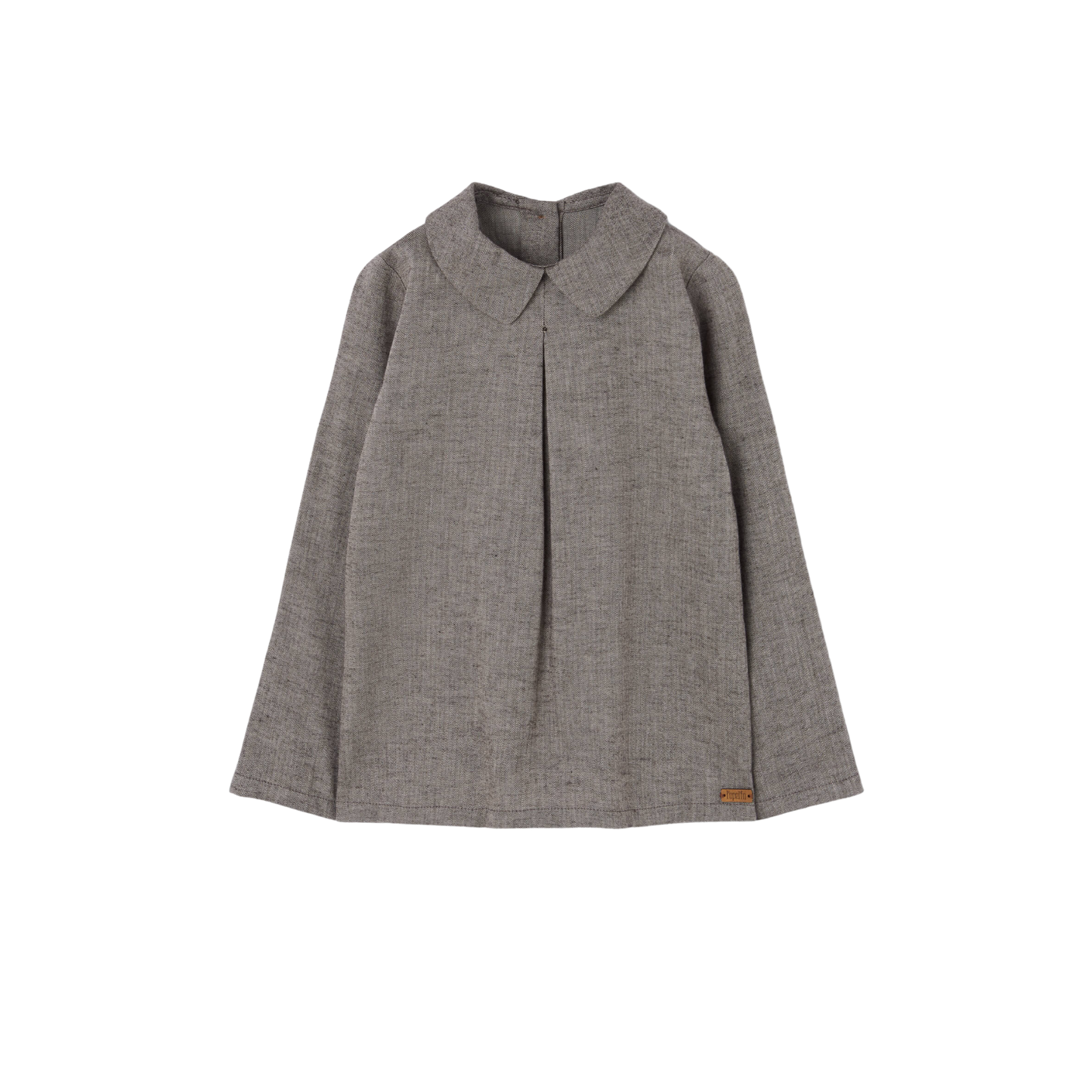 Popelin Brown Herringbone Long Sleeve Shirt