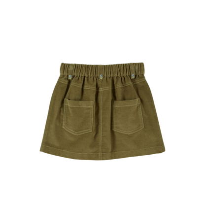 Emile Et Ida Pistachio Green Embroidered Pocket Skirt