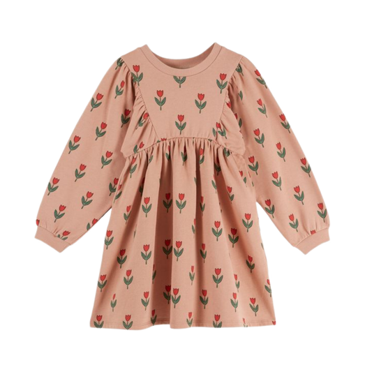 Emile Et Ida Mauve Tulip Long Sleeve Dress