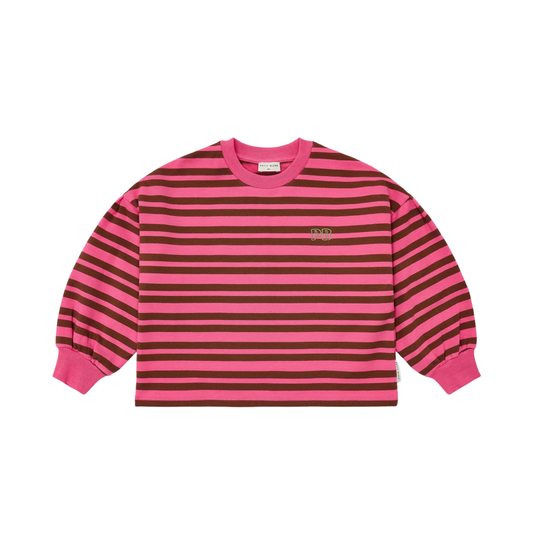 Petit Blush Pink/Brown Easy Stripe Sweatshirt
