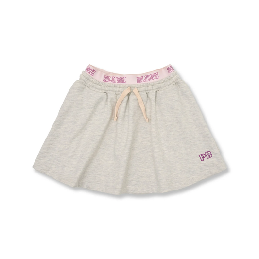 Petit Blush Grey Melange Midi Sweat Skirt