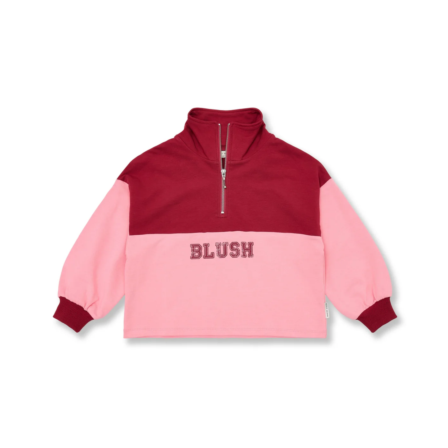 Petit Blush Blush Colorblock Zipper Sweatshirt