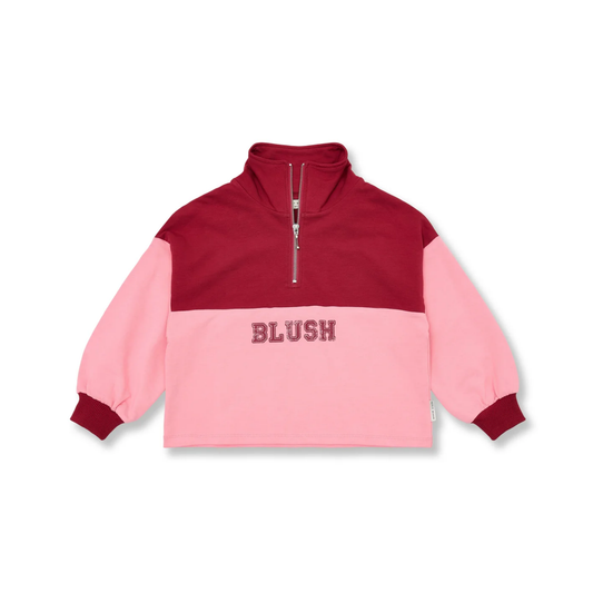 Petit Blush Blush Colorblock Zipper Sweatshirt