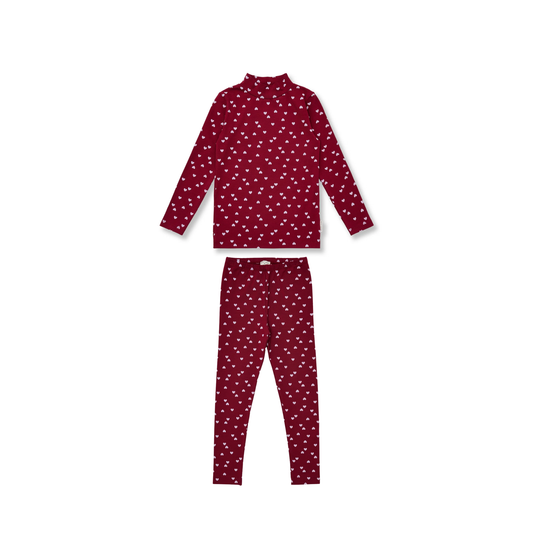 Petit Blush Hearts Turtleneck Leggings Set