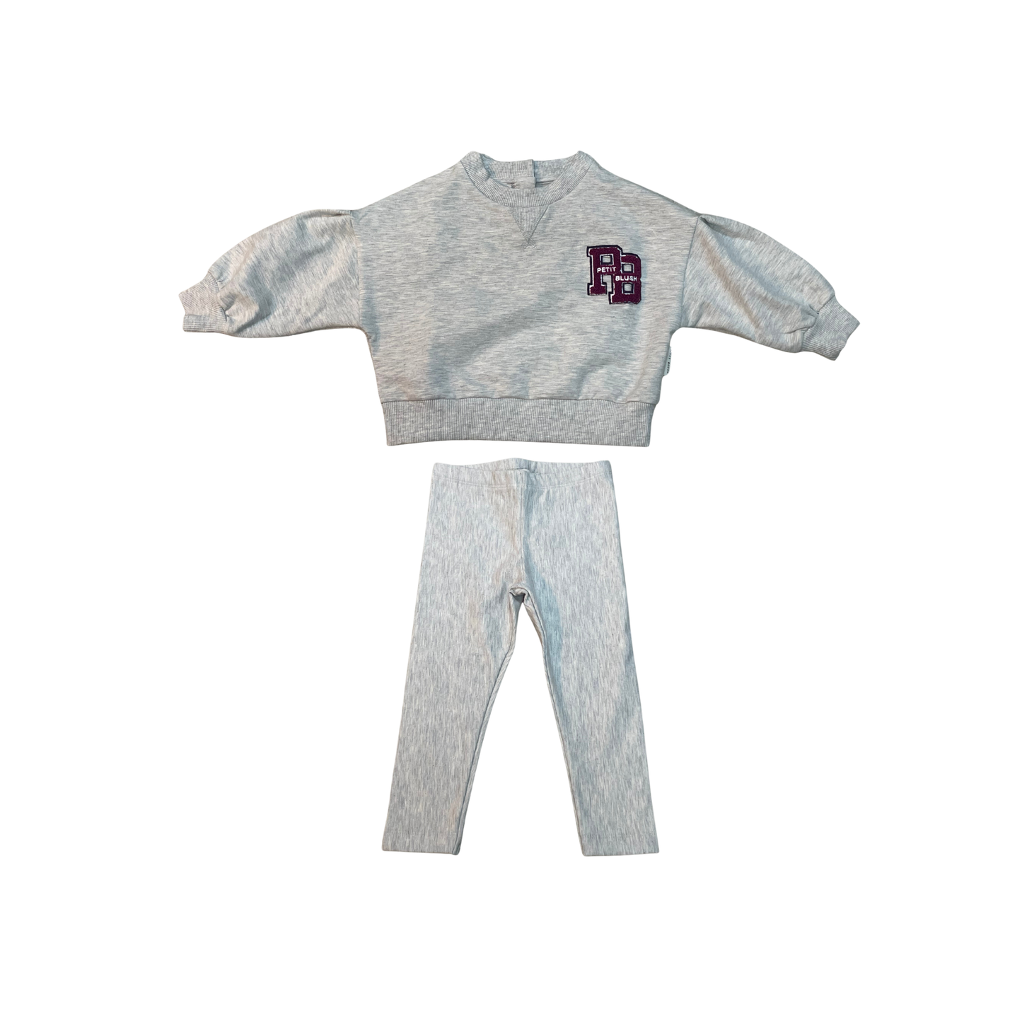 Petit Blush Grey Melange Easy Leggings Set