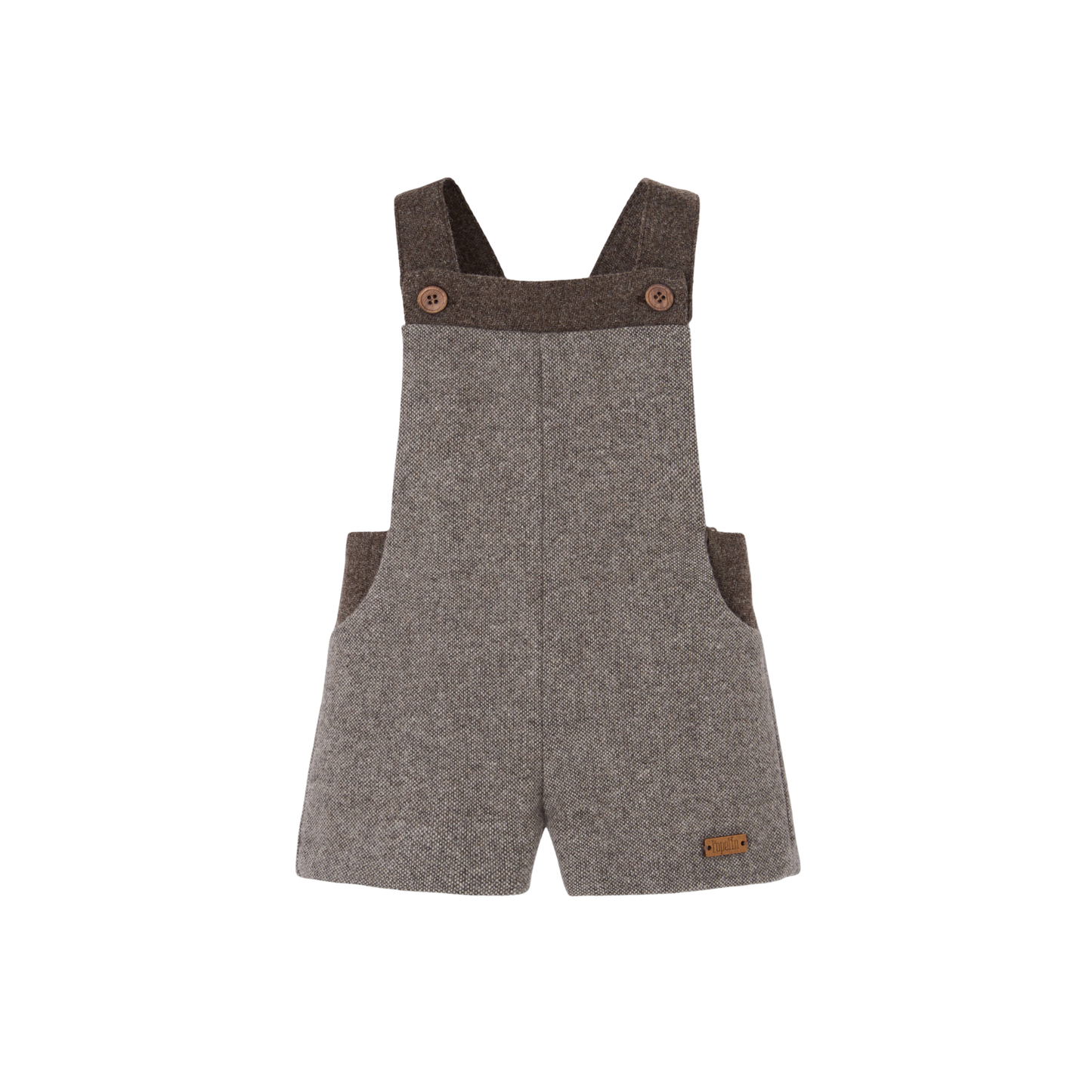 Popelin Brown Fleck Contrasting Dungarees
