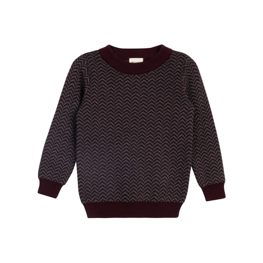 Looms Burgundy Herringbone Sweater